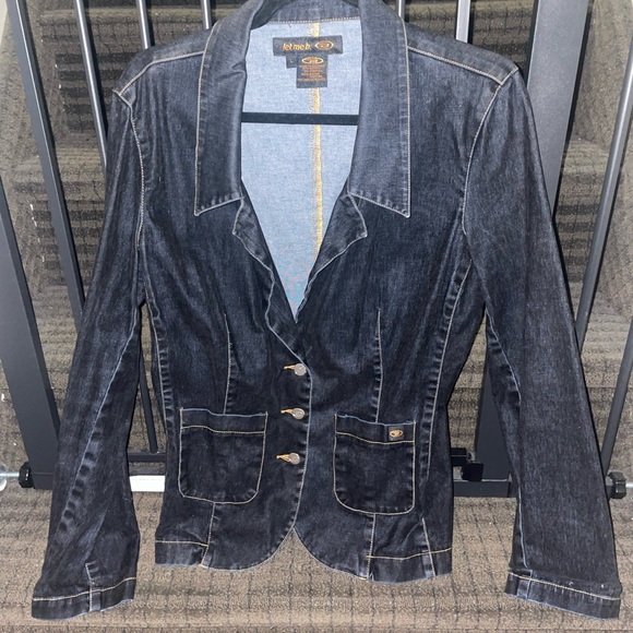 Black suede jean jacket. Lightweight and stylish!! - Picture 1 of 5